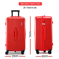 Wanderlite 28 Inch Trunk Luggage – Red 90L, TSA Lock & Type-C Port