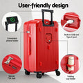 Wanderlite 28 Inch Trunk Luggage – Red 90L, TSA Lock & Type-C Port