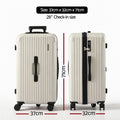 Wanderlite 28 Inch Trunk Luggage – Smoky White, TSA Lock & Type-C Port, 90L