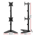 Artiss Monitor Arm Stand Dual Mount HD LED TV Bracket Holder Freestanding - SuperSaverAU - view 2