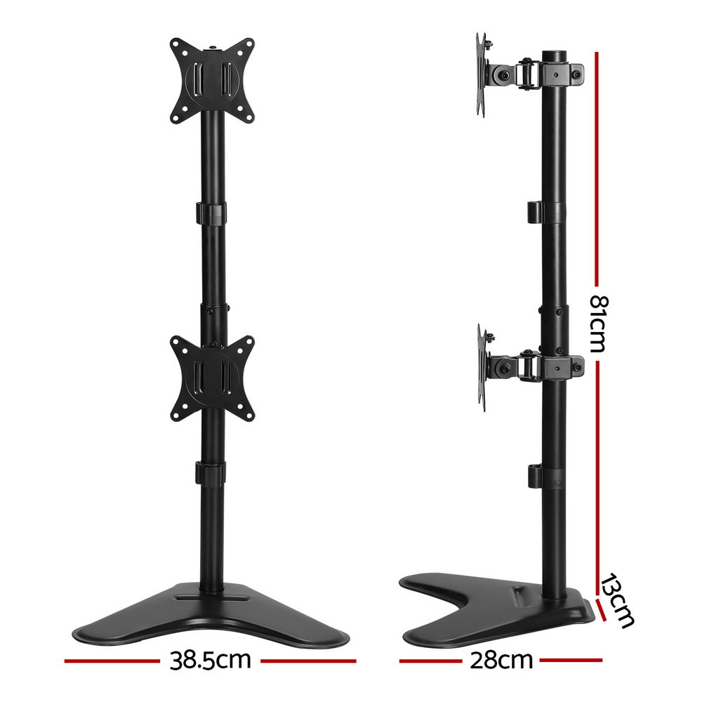 Artiss Monitor Arm Stand Dual Mount HD LED TV Bracket Holder Freestanding - SuperSaverAU - view 2