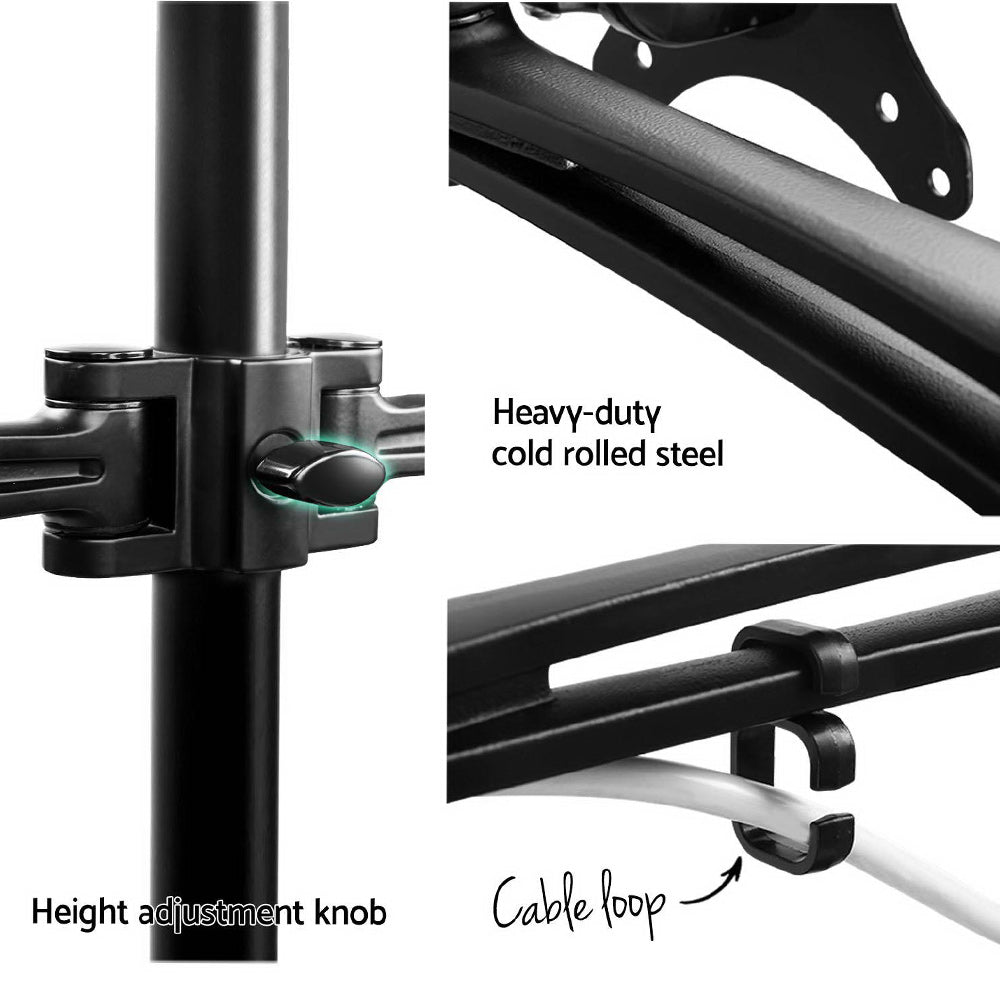 Artiss Monitor Arm Dual Desk Mount Screen Holder Bracket - SuperSaverAU - view 6