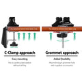Artiss Monitor Arm Gas Spring Dual Desk Mount Screen Holder - SuperSaverAU - view 6