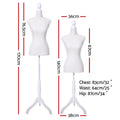 Female Mannequin 170cm Model Dressmaker Clothes Display Torso Tailor Wedding White - SuperSaverAU - view 2