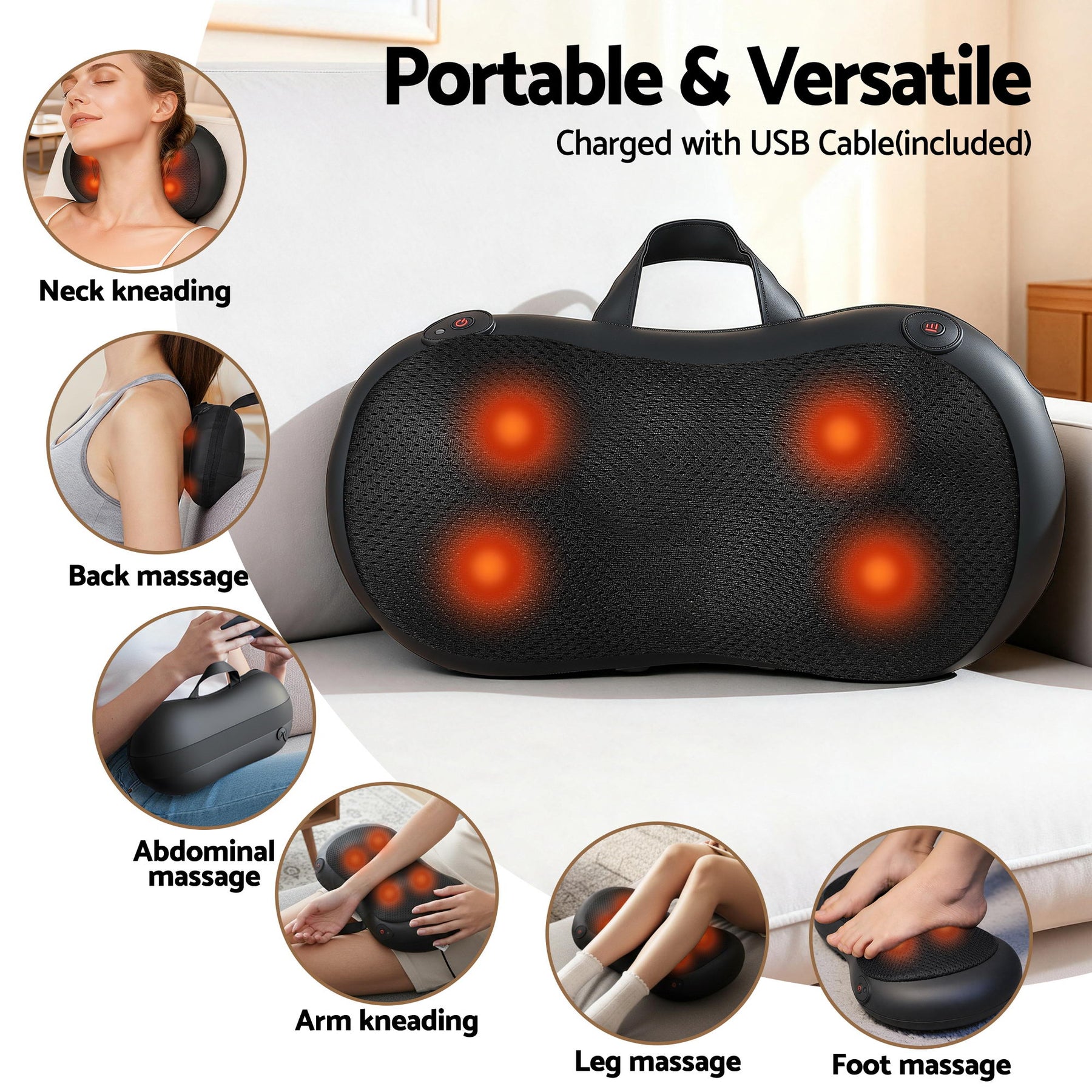 Livemor Air Compression Leg Massager and Heated Neck Back Massager Bundle
