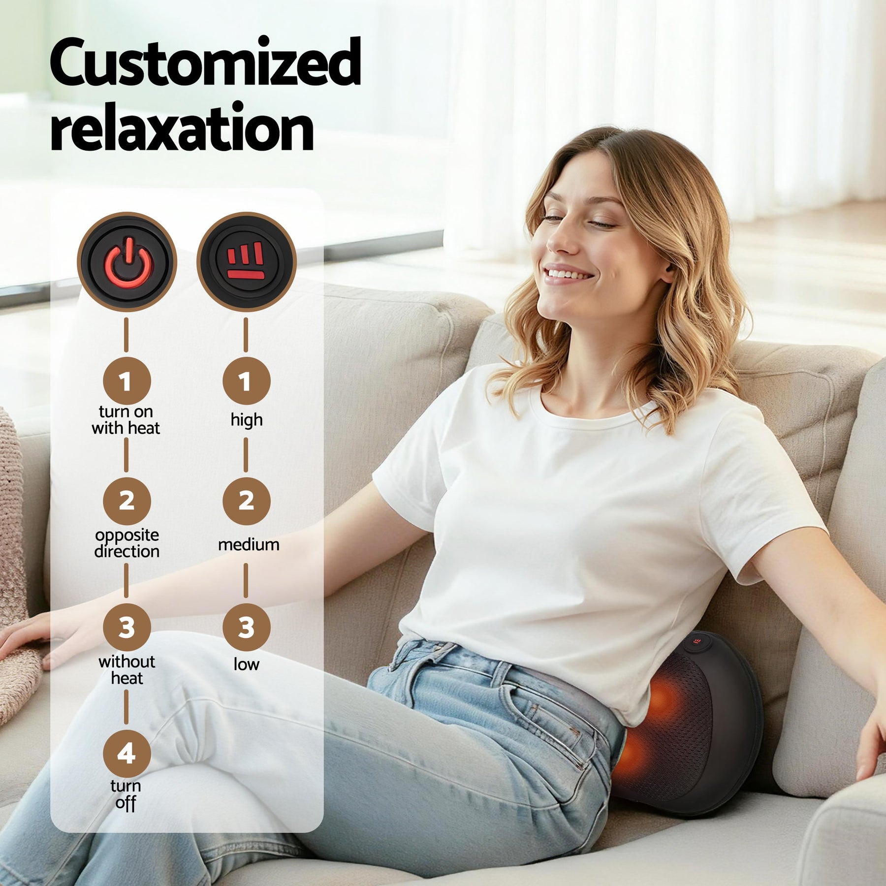 Livemor Air Compression Leg Massager and Heated Neck Back Massager Bundle