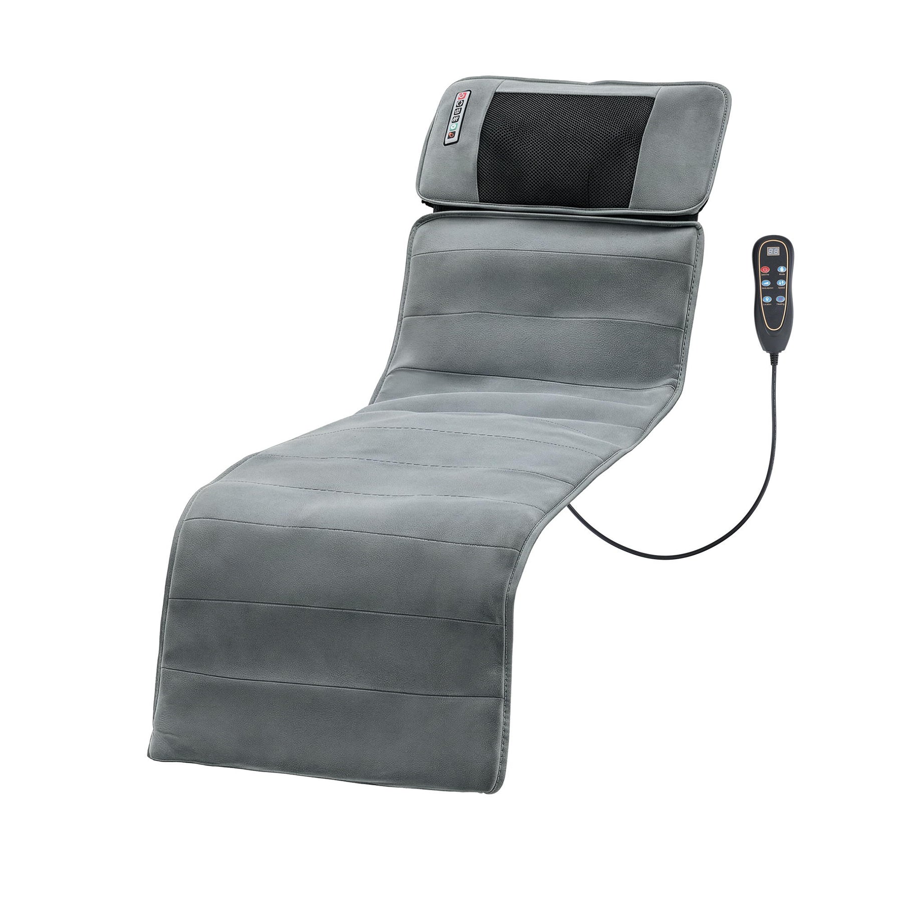 Livemor Grey 10-Node Vibration Heating Massage Mat with Neck Kneading