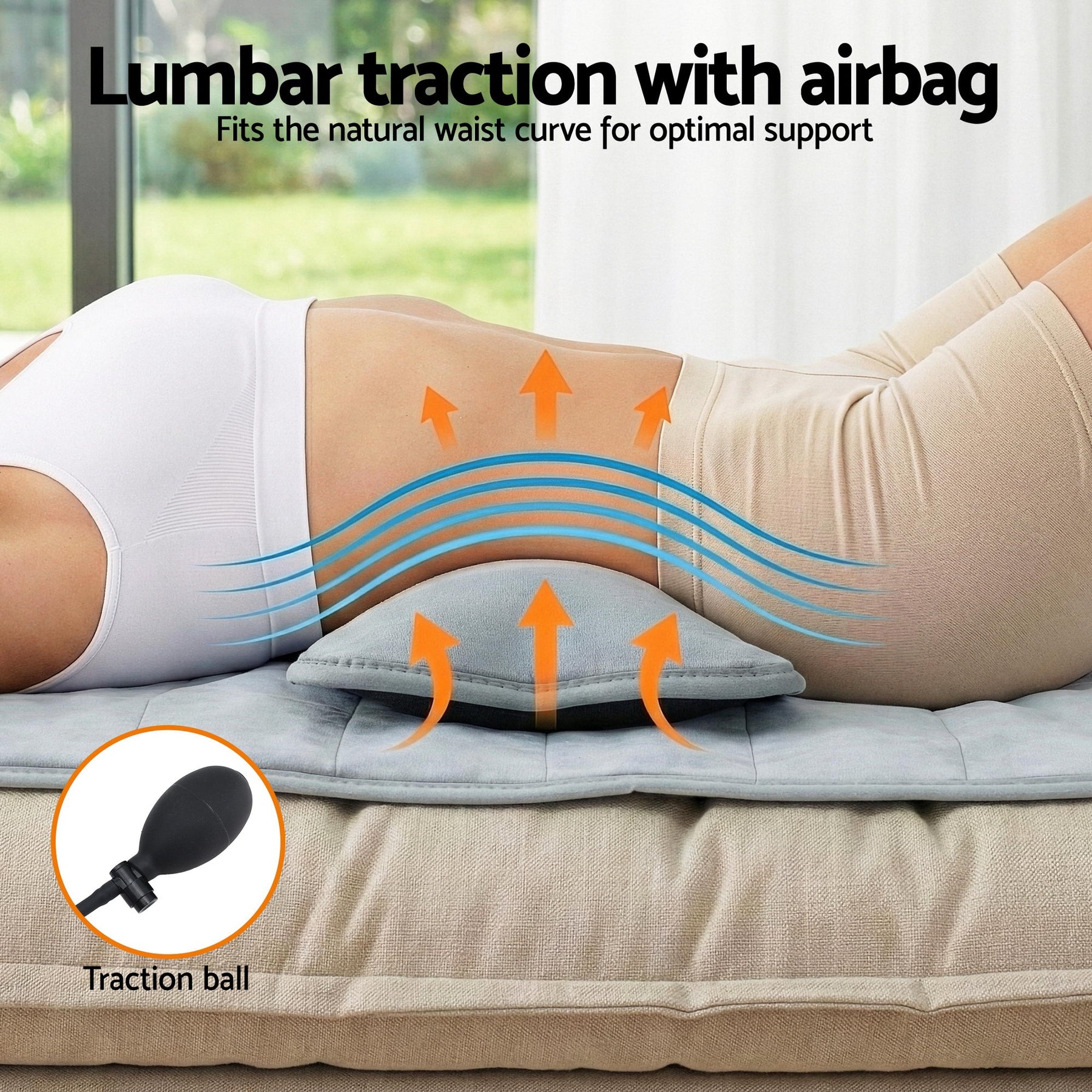 Livemor Grey 10-Node Vibration Heating Massage Mat with Neck Kneading