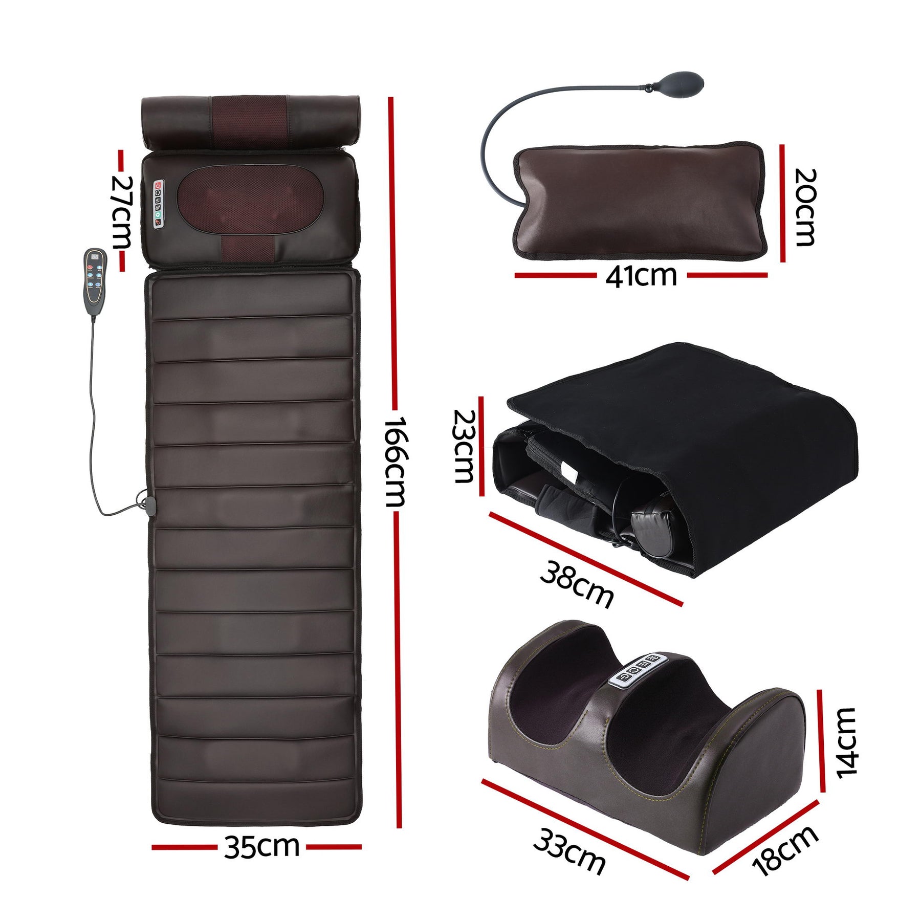 Livemor Heated Full Body Massage Mat with Neck Foot Vibration and Airbag Massage