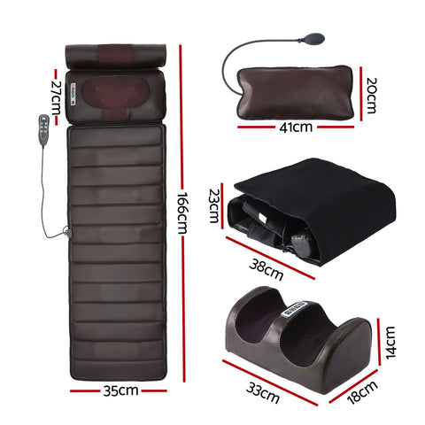 Livemor Heated Full Body Massage Mat with Neck Foot Vibration and Airbag Massage