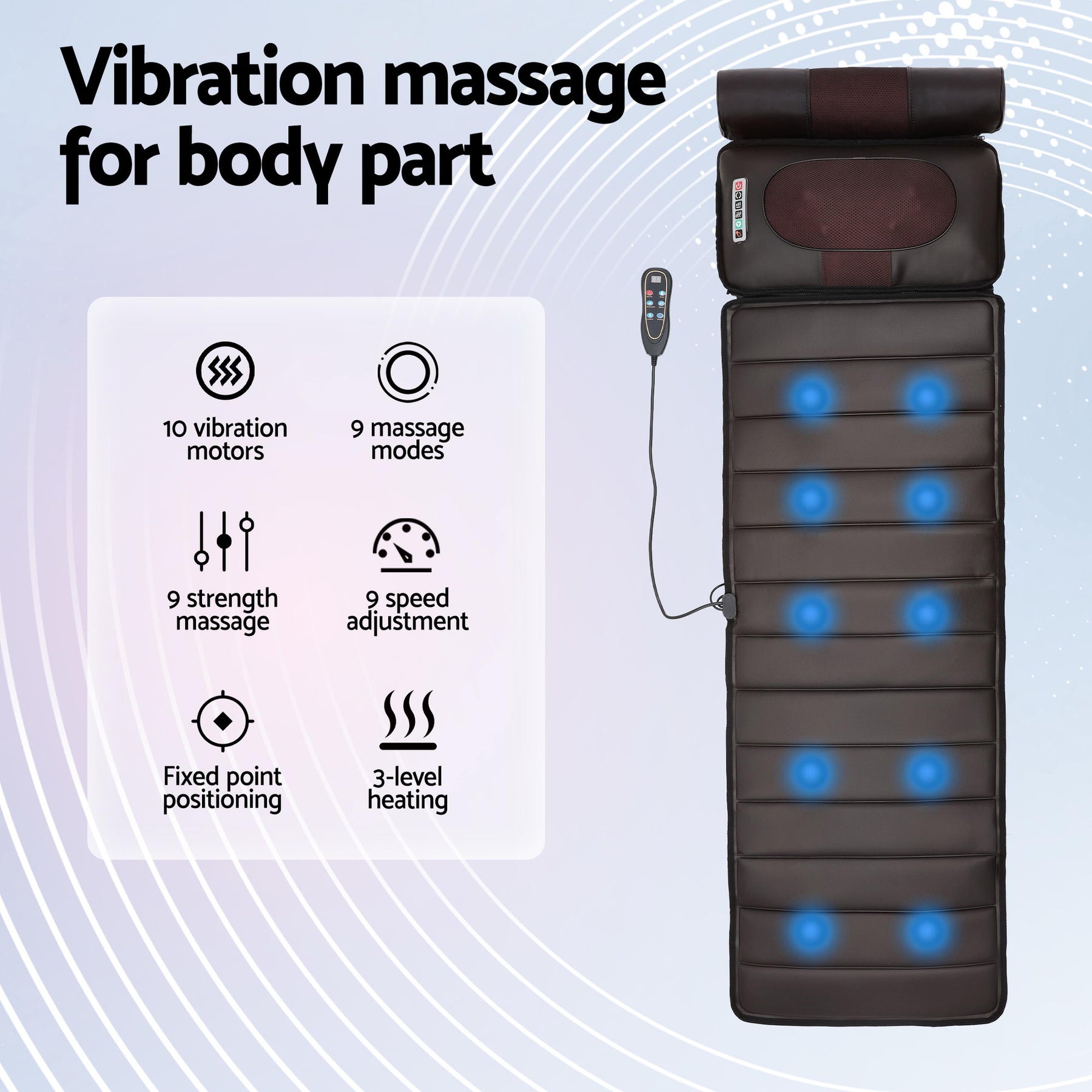 Livemor Heated Full Body Massage Mat with Neck Foot Vibration and Airbag Massage