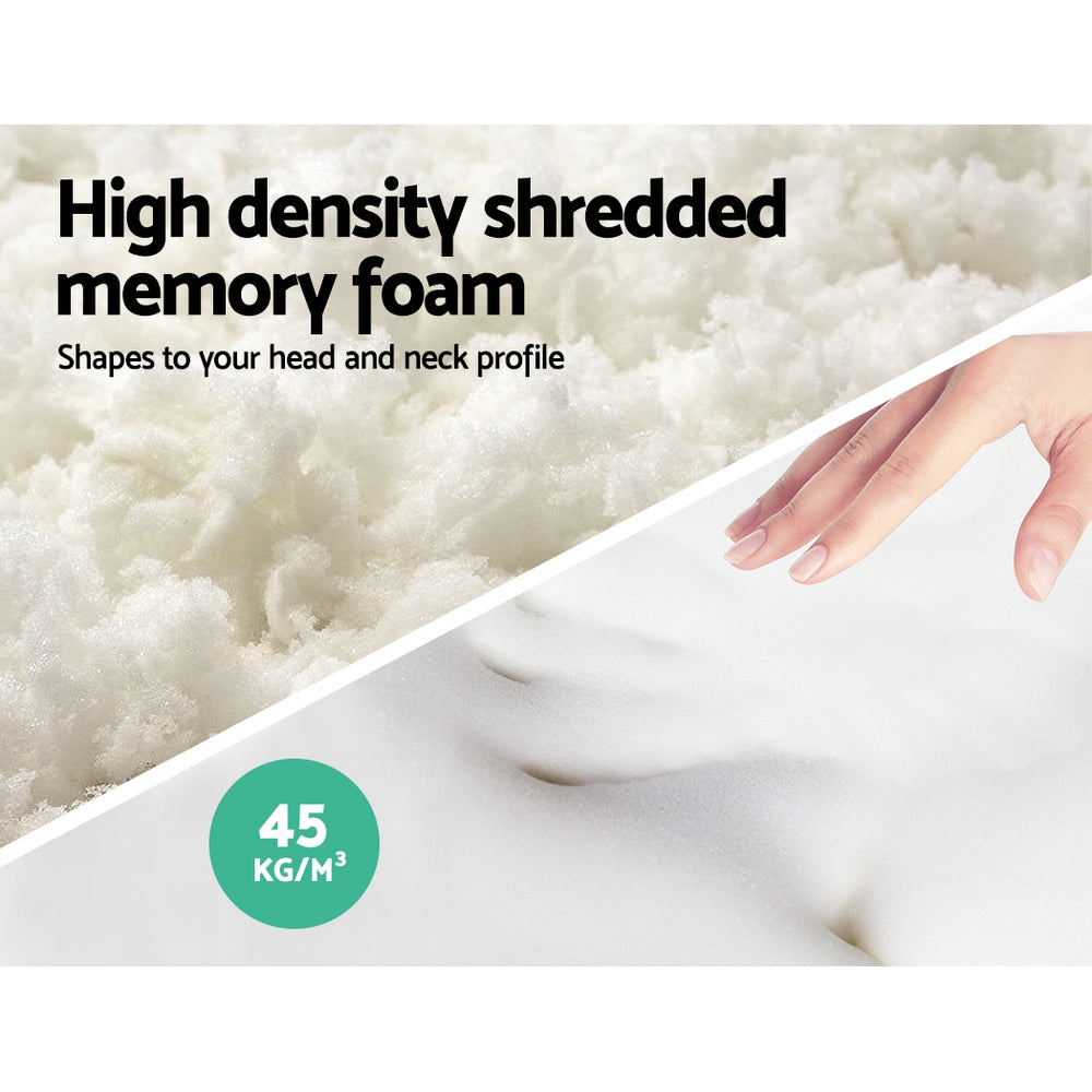 Giselle Bedding Memory Foam Pillows 70x40cm, 19cm Thick, 2 Pack, Breathable - SuperSaverAU - view 3