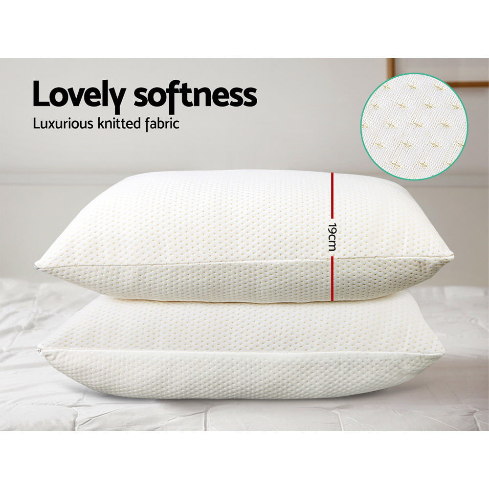 Giselle Bedding Memory Foam Pillows 70x40cm, 19cm Thick, 2 Pack, Breathable - SuperSaverAU - view 4