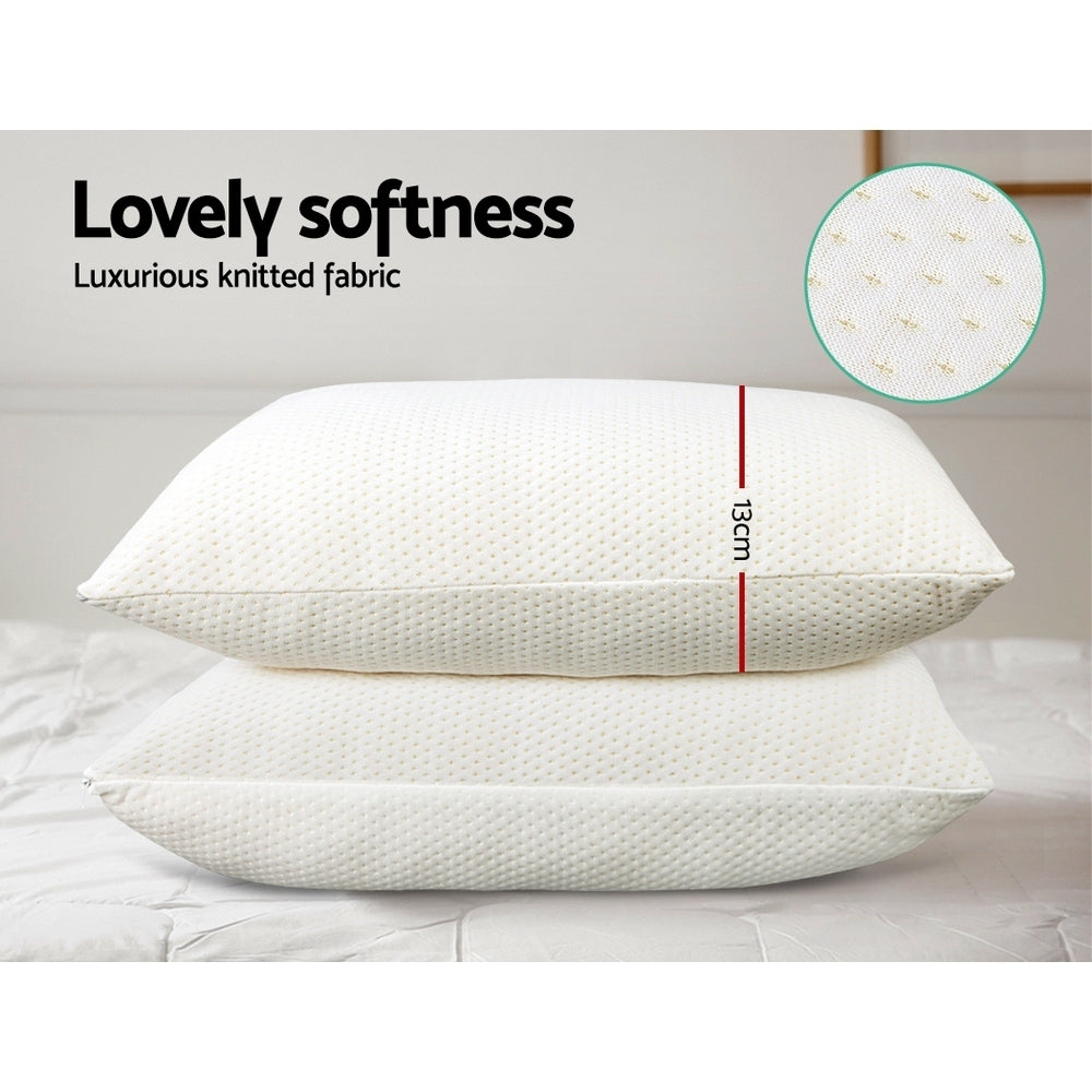 Giselle Bedding Memory Foam Pillow 70cm x 40cm 13cm Thick - Set of 2, Medium Support - SuperSaverAU - view 3