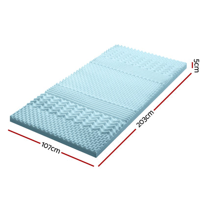 Giselle 5cm Memory Foam Mattress Topper 7-Zone King Single