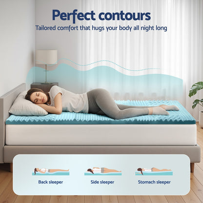 Giselle 5cm Memory Foam Mattress Topper 7-Zone King Single