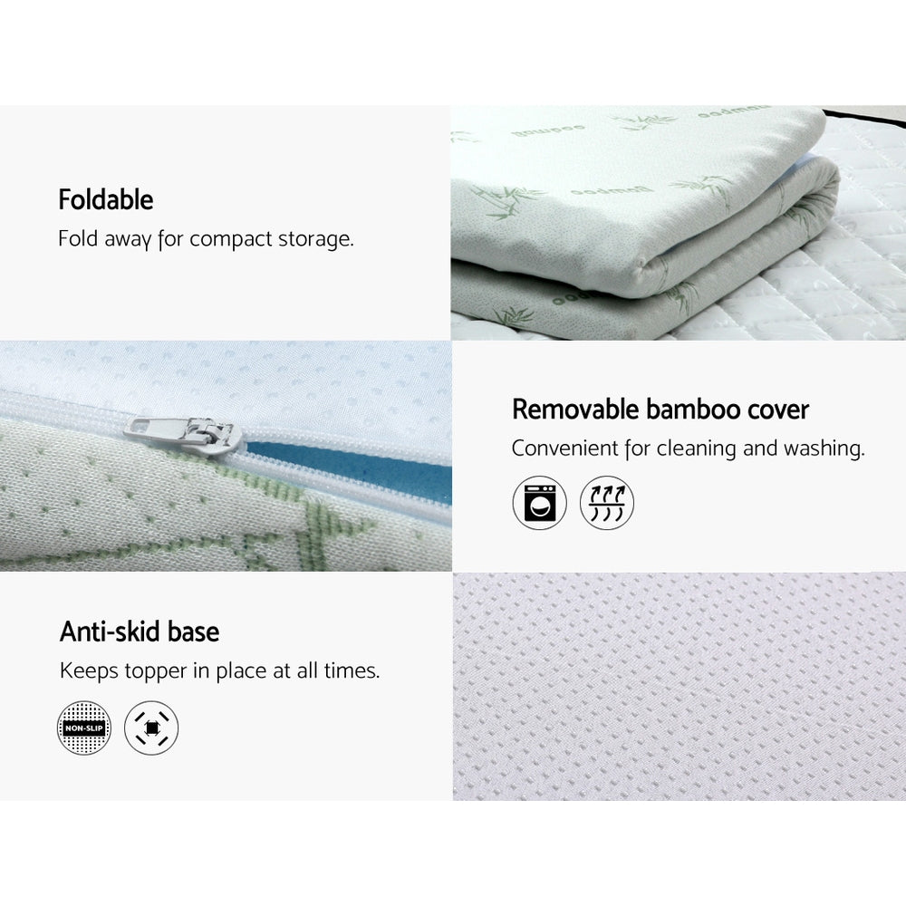 Giselle Bedding Memory Foam Mattress Topper 7-Zone 5cm Single - SuperSaverAU - view 3