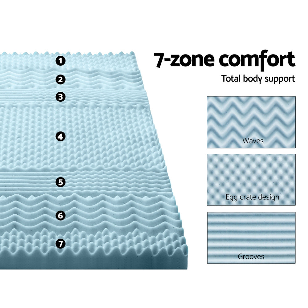 Giselle Bedding Memory Foam Mattress Topper 7-Zone 8cm Single - SuperSaverAU - view 5