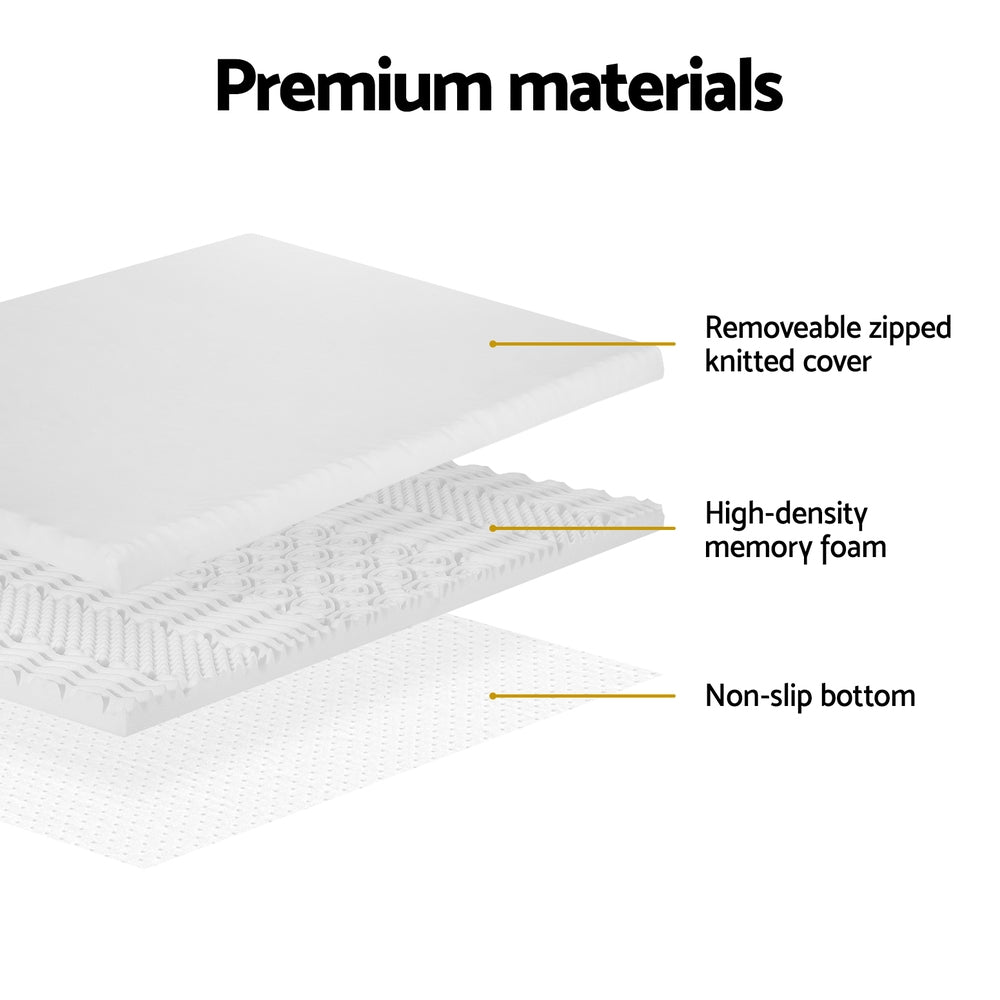 Giselle Bedding 8cm Memory Foam Mattress Topper - 7-Zone Single - SuperSaverAU - view 4