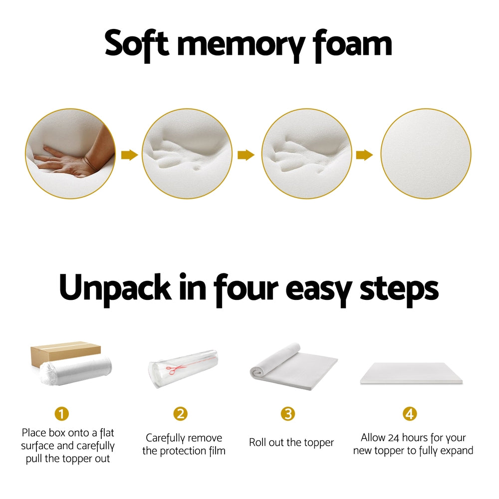 Giselle Bedding 8cm Memory Foam Mattress Topper - 7-Zone Single - SuperSaverAU - view 6