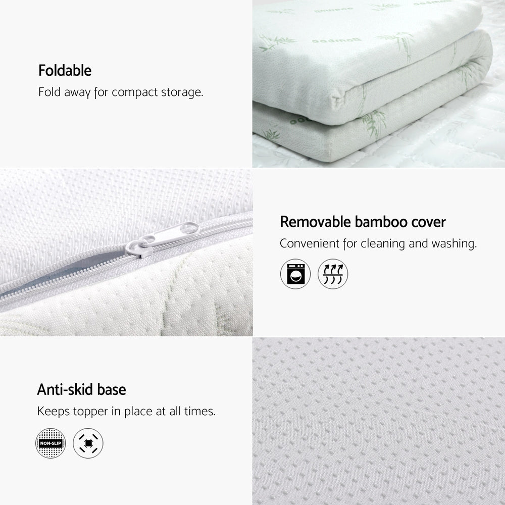 Giselle Bedding King Single Cool Gel Memory Foam Mattress Topper 5cm