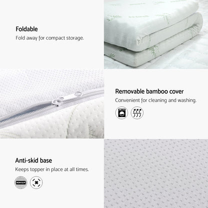Giselle Bedding King Single Cool Gel Memory Foam Mattress Topper 5cm