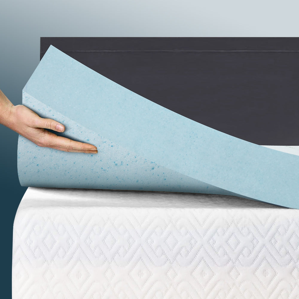 Giselle Bedding King Single Cool Gel Memory Foam Mattress Topper 5cm - SuperSaverAU - view 1