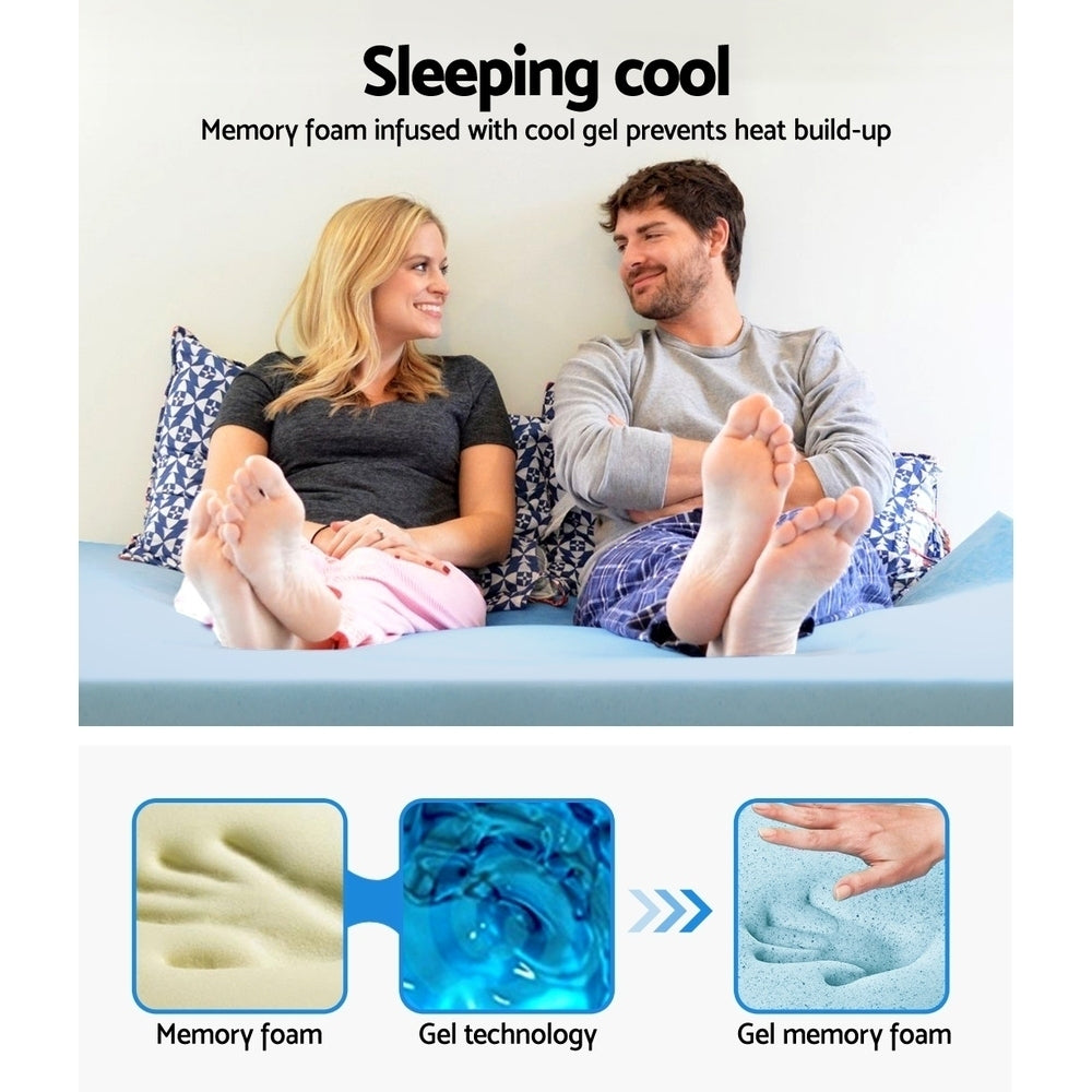 Giselle Bedding Memory Foam Mattress Topper Cool Gel 5cm Single - SuperSaverAU - view 3