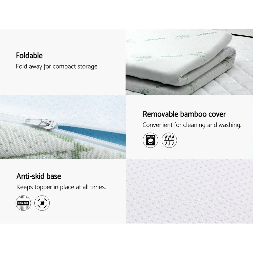Giselle Bedding Memory Foam Mattress Topper Cool Gel 5cm Single - SuperSaverAU - view 5