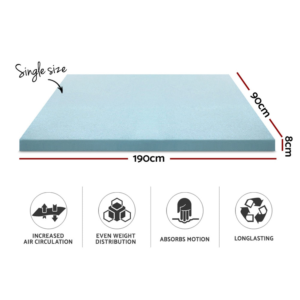 Giselle Bedding Cool Gel Memory Foam Mattress Topper Single - SuperSaverAU - view 2