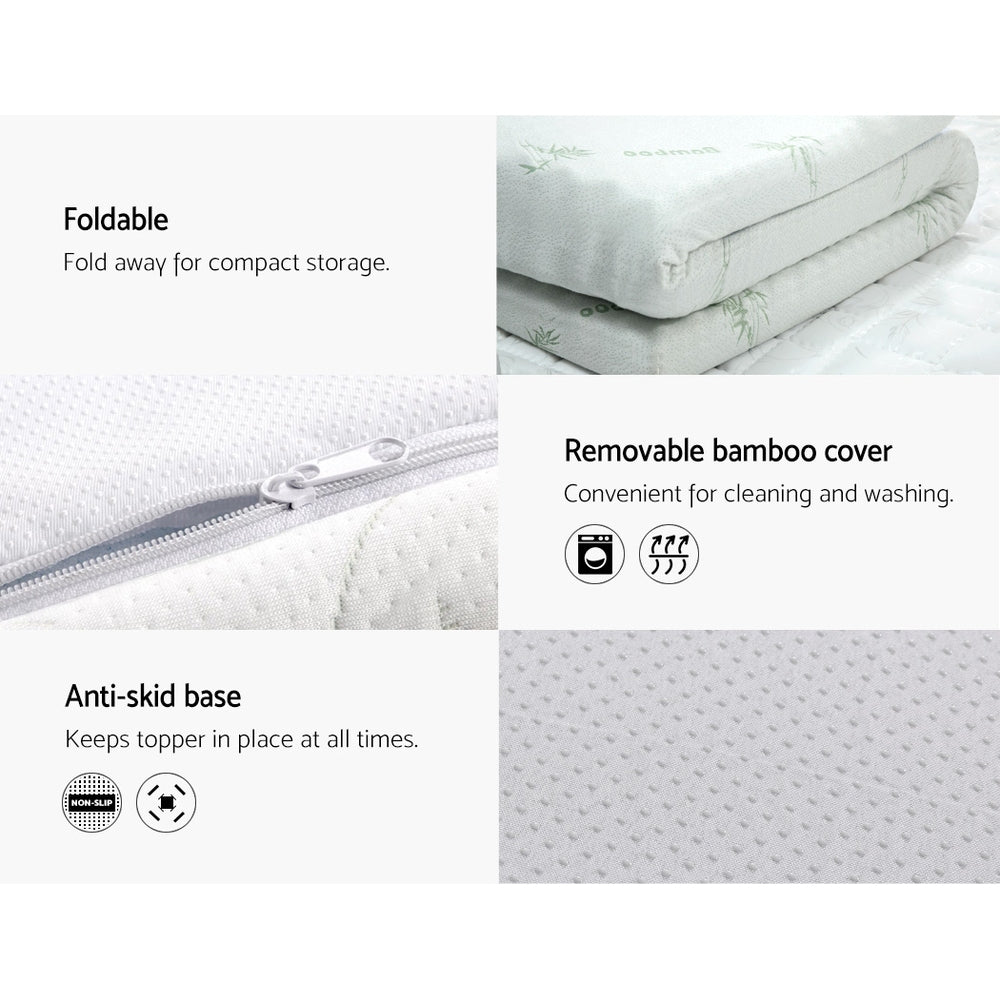 Giselle Bedding Cool Gel Memory Foam Mattress Topper Single