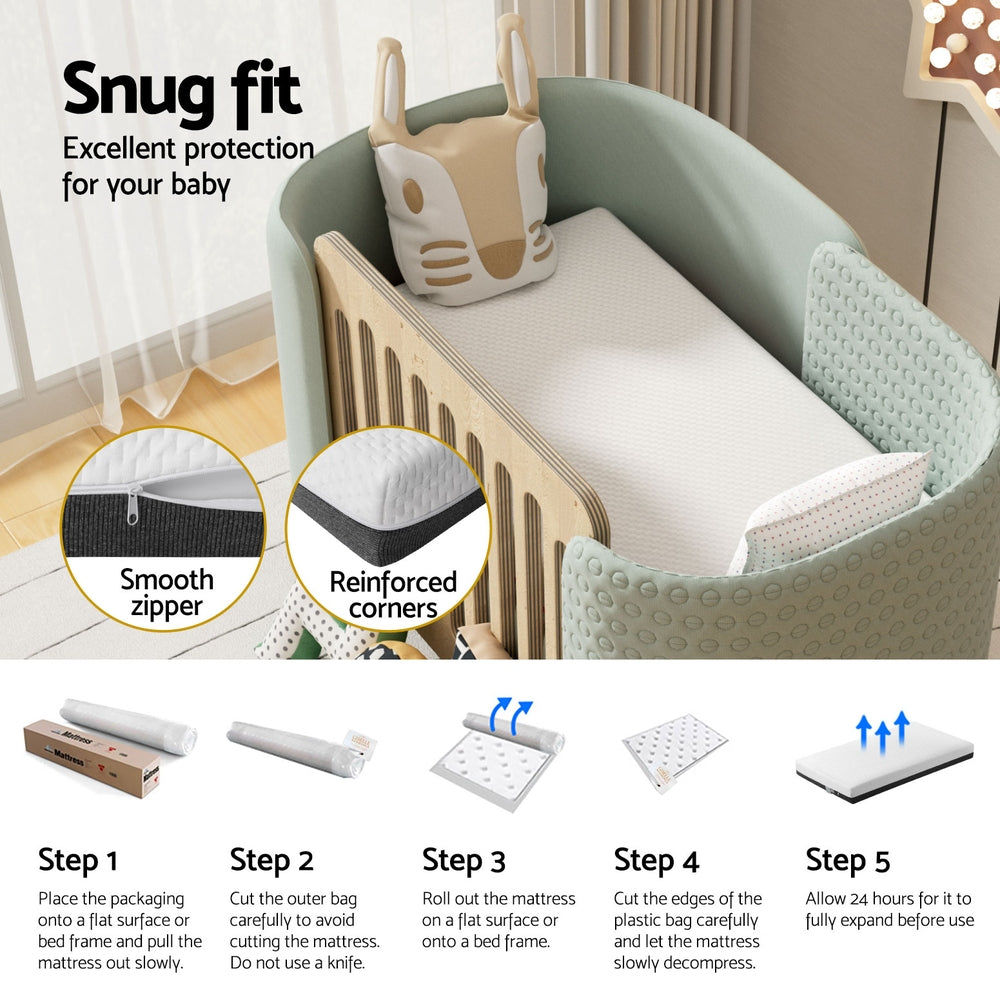 13cm Giselle Baby Cot Mattress Gel Foam - SuperSaverAU - view 6