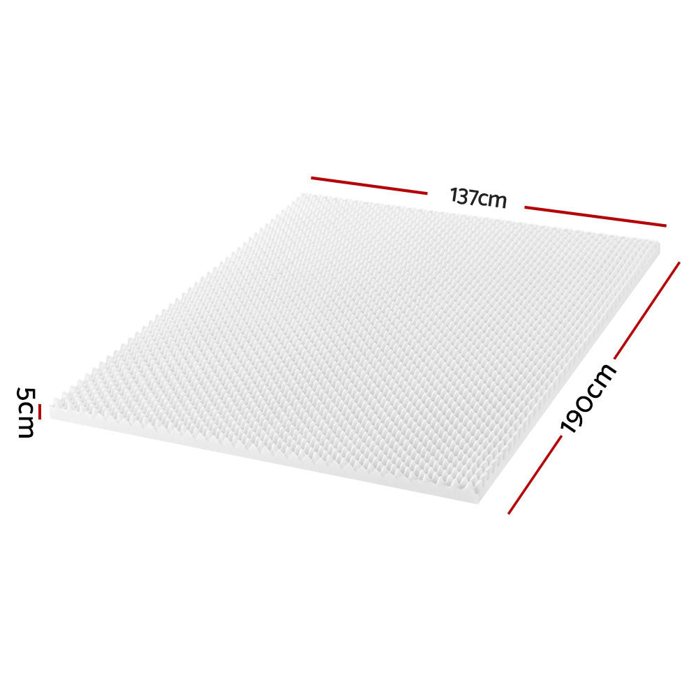 Giselle Bedding Foam Mattress Topper 5cm Double - Egg Crate, Anti-Bacterial, Comfortable - SuperSaverAU - view 2
