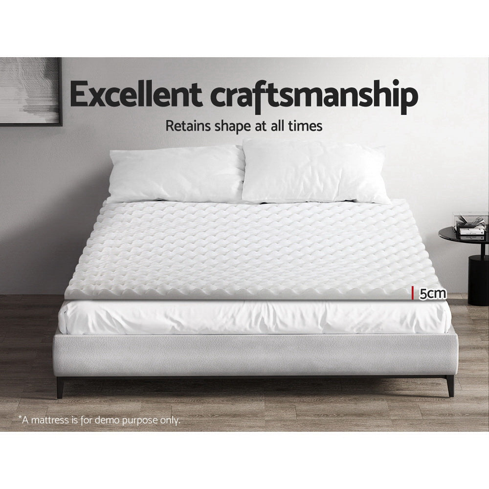 Giselle Bedding 100% Foam Mattress Topper Egg Crate 5cm King - Anti-Bacterial, Cool Sleep - SuperSaverAU - view 5