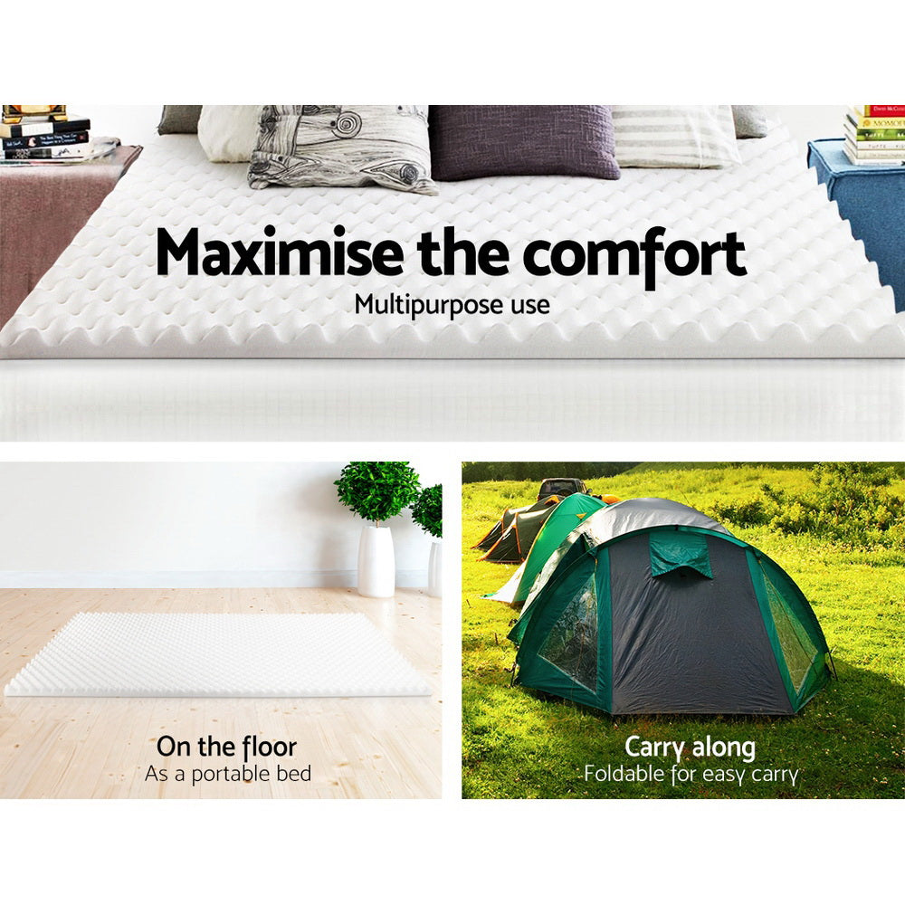 Giselle Bedding Egg Crate Mattress Topper - 5cm Single Foam