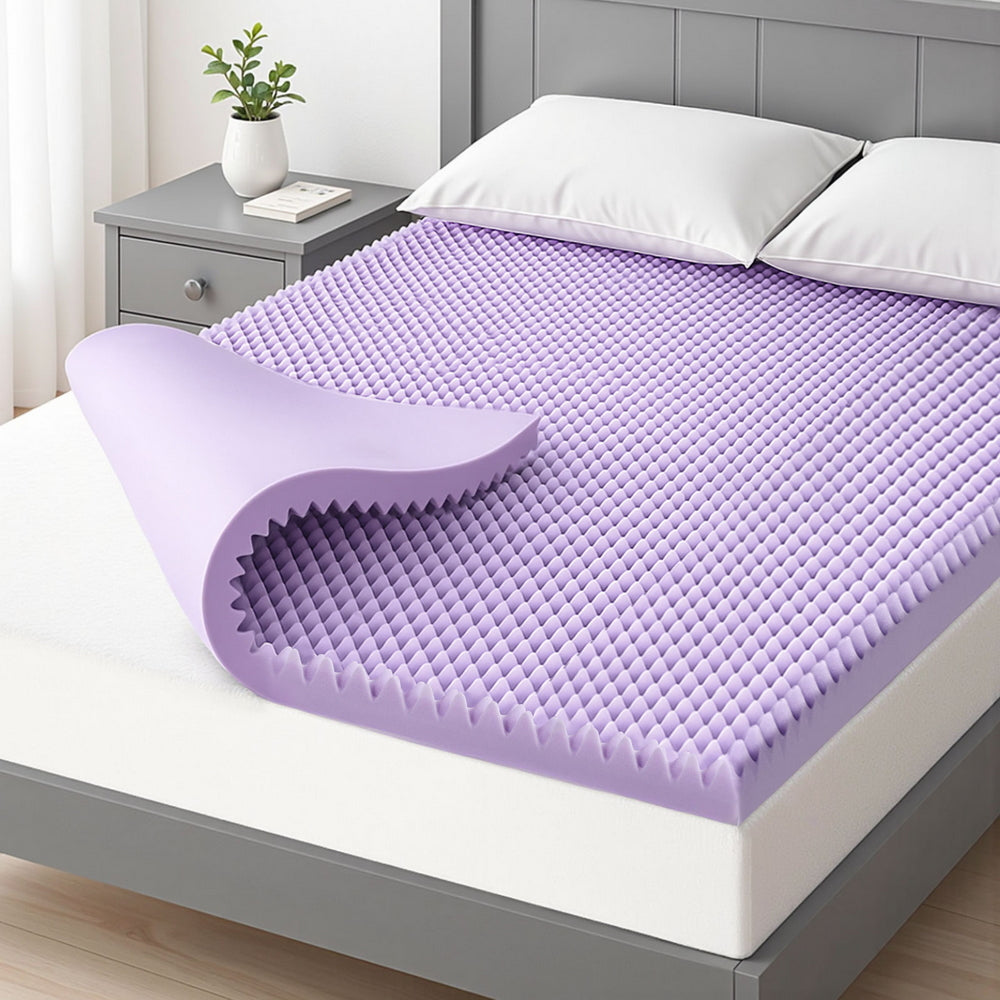 Giselle 5cm Lavender Infused Memory Foam Mattress Topper Double