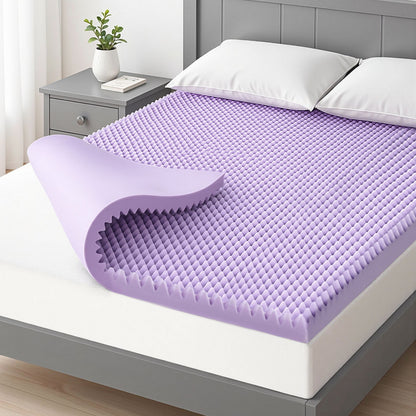 Giselle 5cm Lavender Infused Memory Foam Mattress Topper Double