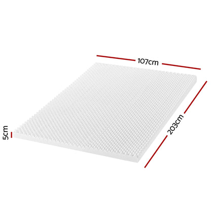 Giselle Bedding King Single Memory Foam Mattress Topper 5cm - Egg Crate Design