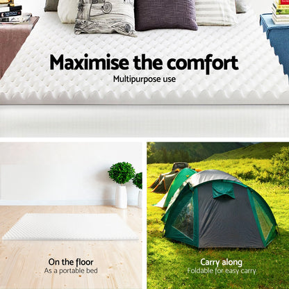 Giselle Bedding King Single Memory Foam Mattress Topper 5cm - Egg Crate Design