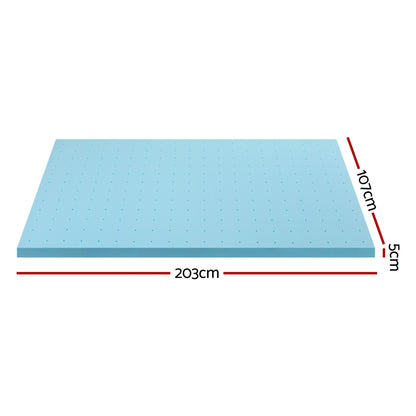 Giselle Bedding Memory Foam Mattress Topper 5cm King Single - Cool Gel