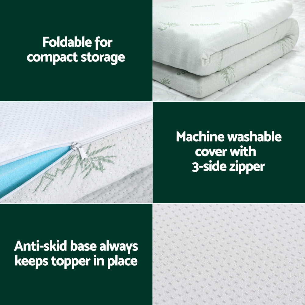 Giselle Bedding Memory Foam Mattress Topper 5cm Single - Cool Gel - SuperSaverAU - view 5