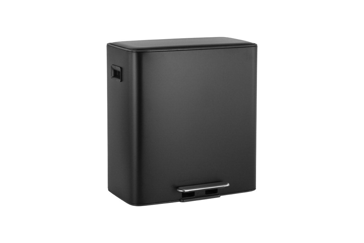Matt Blatt 56L Dual Compartment Pedal Rubbish Bin (Black)