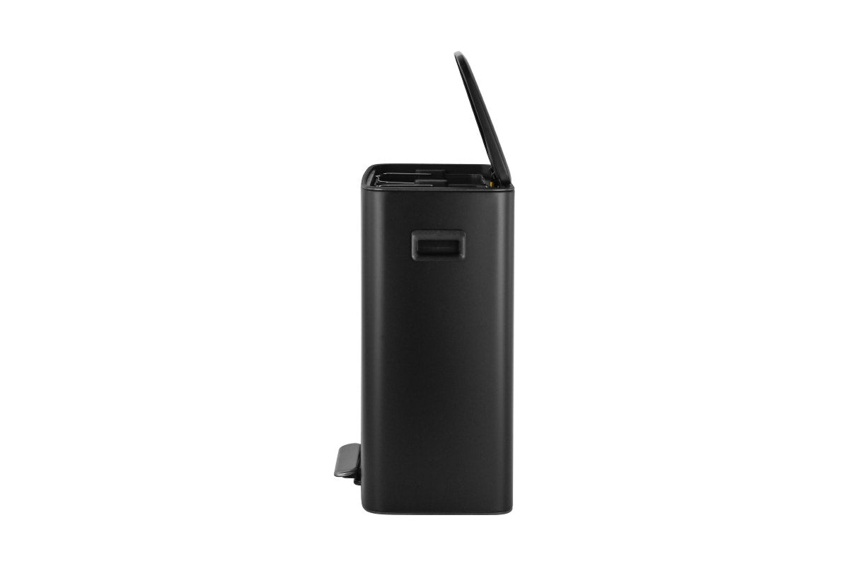 Matt Blatt 56L Dual Compartment Pedal Rubbish Bin (Black)