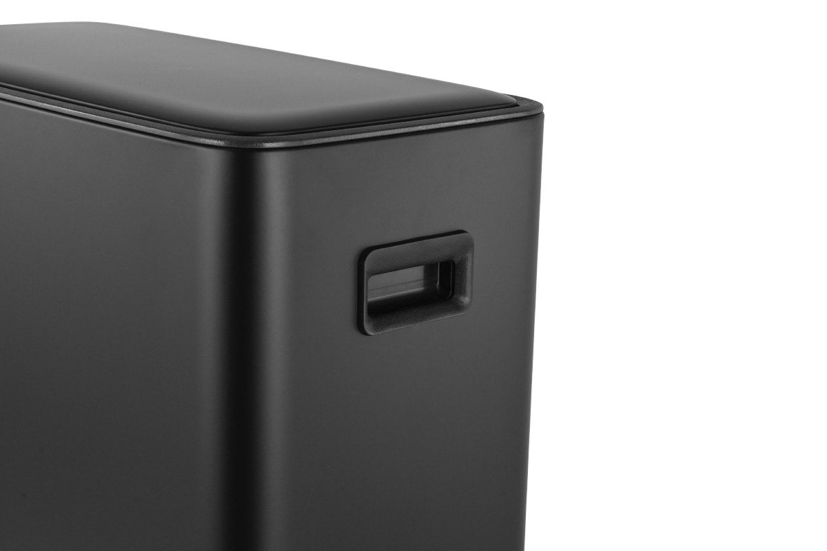 Matt Blatt 56L Dual Compartment Pedal Rubbish Bin (Black)