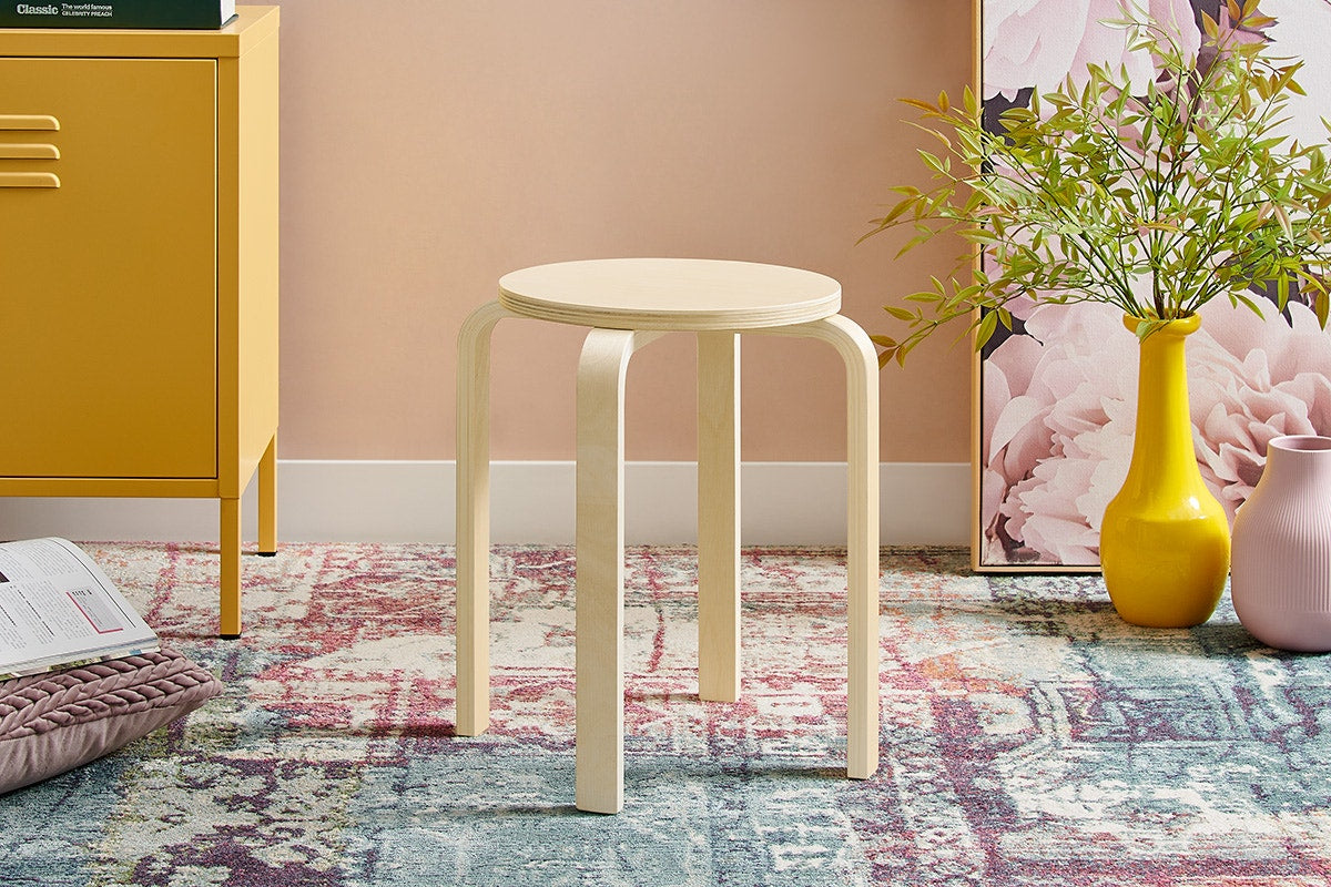 Set of 4 Matt Blatt Aalto Low Stools Replica (Natural)