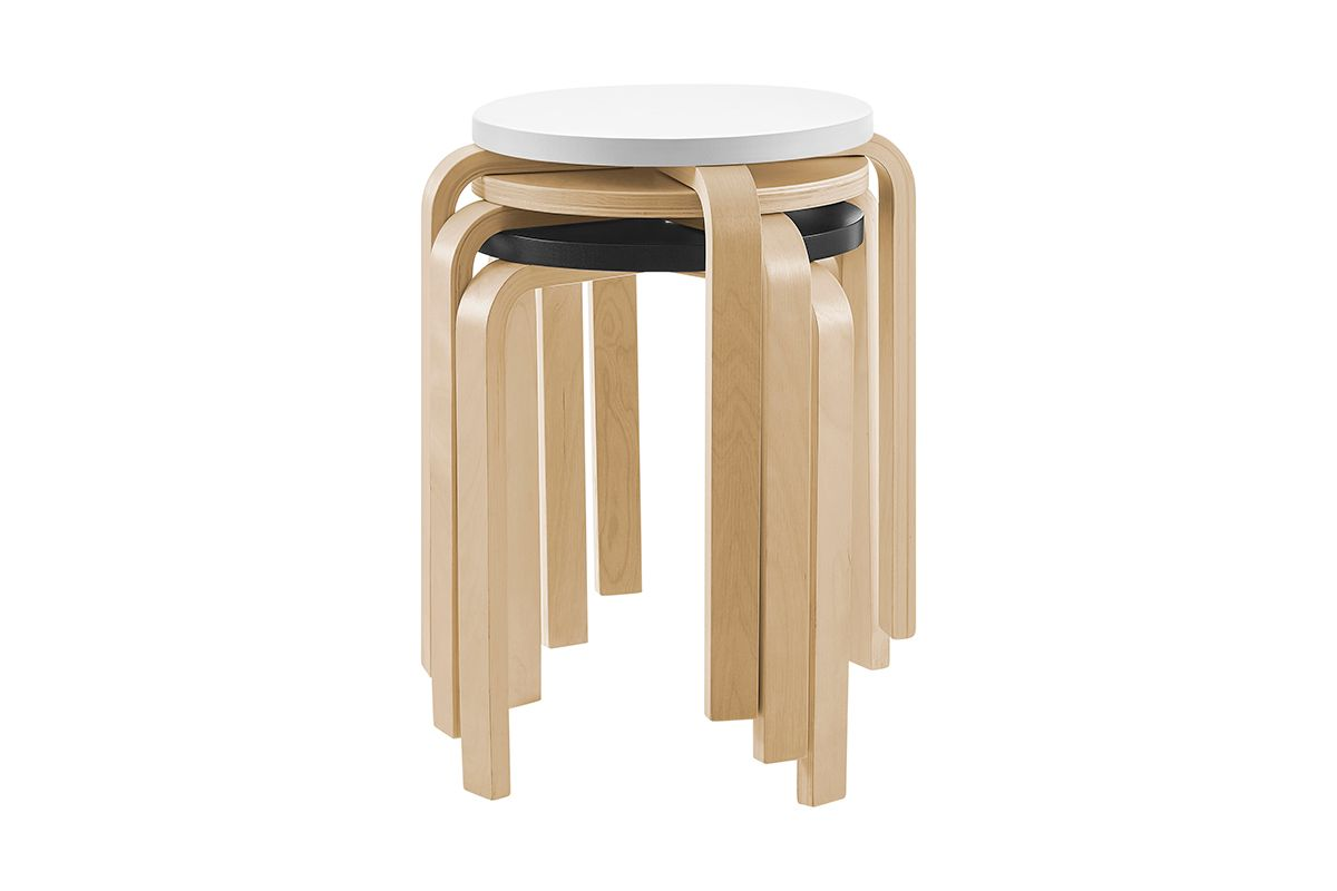 Set of 4 Matt Blatt Aalto Low Stools Replica (Natural)