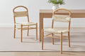 Matt Blatt Set of 2 Marcus Beech Wood Dining Chairs (White/Natural)