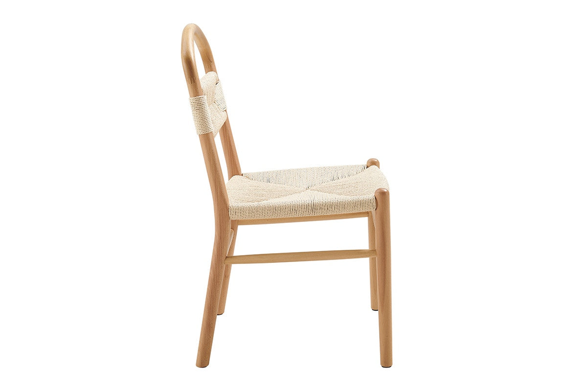 Matt Blatt Set of 2 Marcus Beech Wood Dining Chairs (White/Natural)