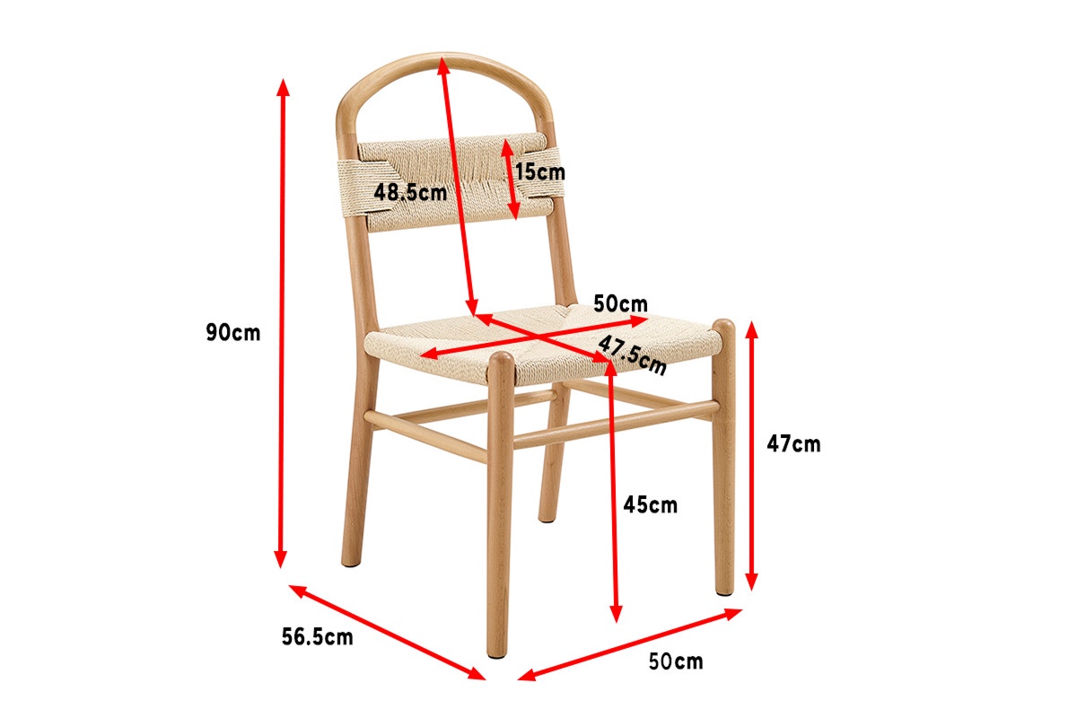 Matt Blatt Set of 2 Marcus Beech Wood Dining Chairs (White/Natural)