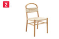 Matt Blatt Set of 2 Marcus Beech Wood Dining Chairs (White/Natural)